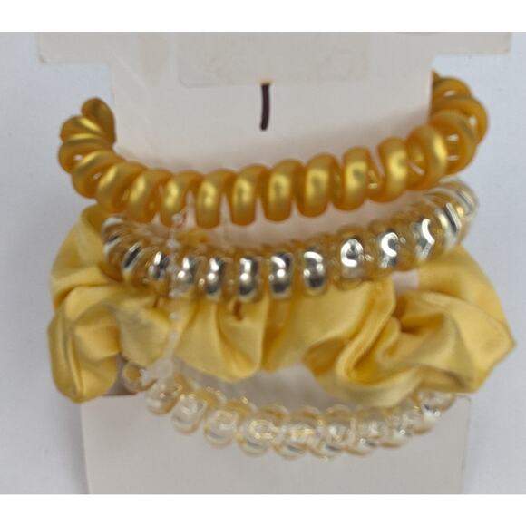 Yellow Gold Silicone Hair Scrunchie Set by Citrine Accessories - Picture 2 of 3